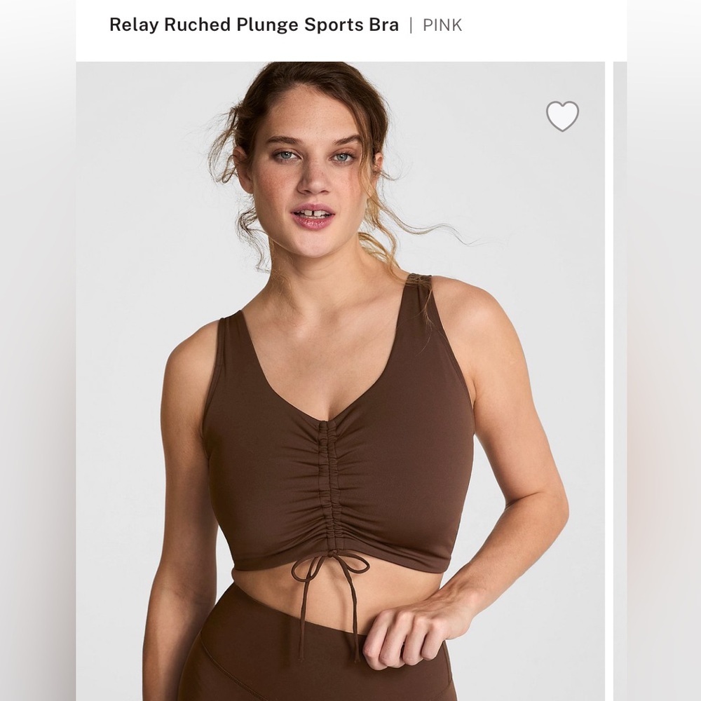 Relay Ruched Plunge Sports Bra